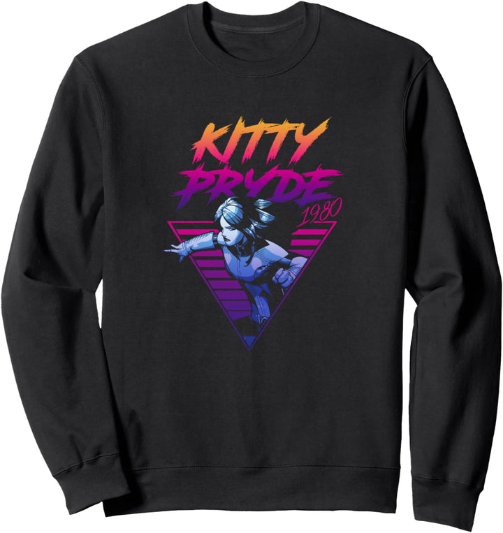 Marvel X-Men Kitty Pryde Retro Neon Triangle Sweatshirt