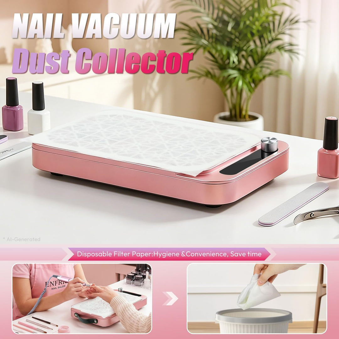 Nagelstaubsammeler, 2000PA Professioneller Nagelstaubsammeler Nageltechnologie mit 45 Einweg-Filterp