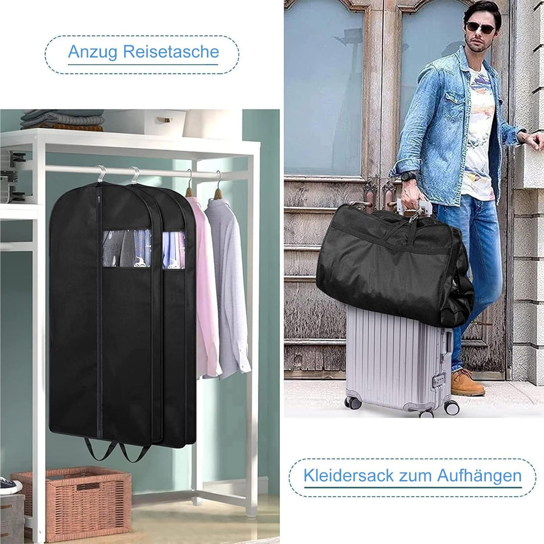 MISSLO 3 Stück Hängende Kleidersack für Aufbewahrung und Reisen 109 x 60 cm Reissverschluss Anzugtas
