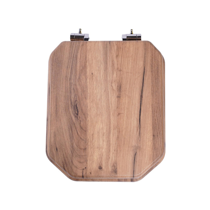 MDF-Toilettensitz, Klodeckel Holz, Premium Quadrat-Förmig Toilettendeckel Mit Soft-Close-Mechanismus