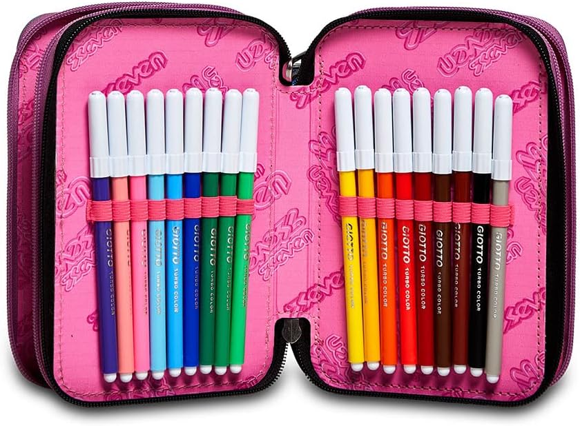 Seven Federmäppchen, Mäppchen, Mehrfarbig, Federtasche für Schreibwaren, Etui komplett mit Bleistift