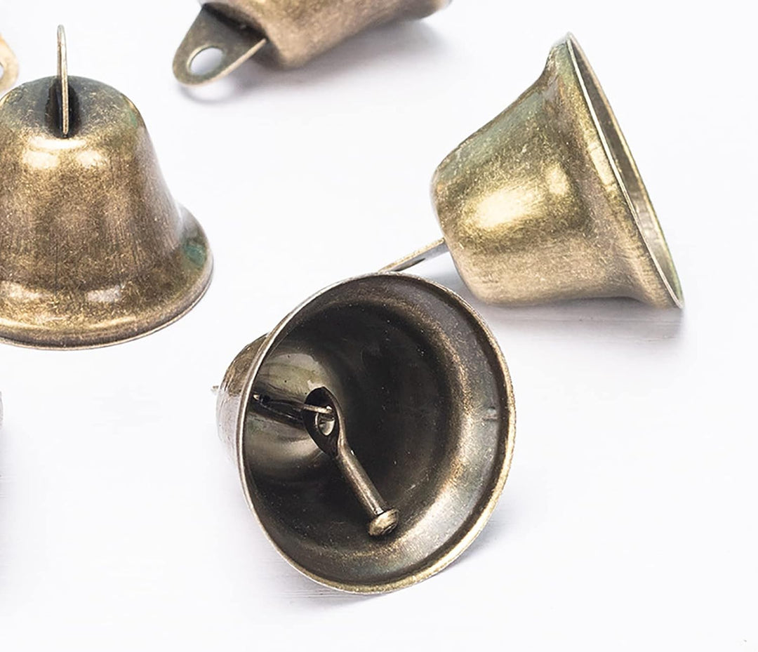 30 Stück 38 mm Mini Vintage Bronze Glocken für Windspiele, Weihnachtsglocken, etc