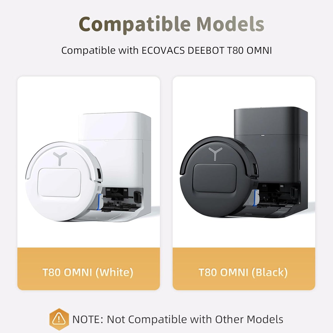 T80 Zubehör Ersatz Kompatibel für ECOVACS DEEBOT T80 OMNI Saugroboter, 1 Hauptbürste, 4 Filter, 4 Se