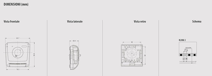 VEMER VE019600 KLIMA 3 - Mechanischer Raumthermostat, Heizungsthermostat, Thermostat mit Betrieb Hei