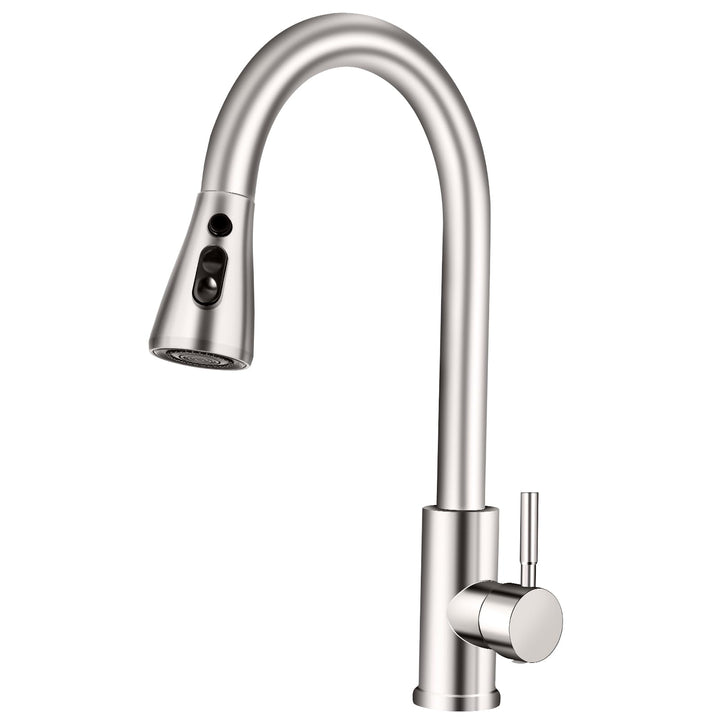 Wasserhahn Küche mit 3 Modi, Küchenarmatur mit 50cm Ausziehbarer Geschirrbrause, Edelstahl Heiss Kal