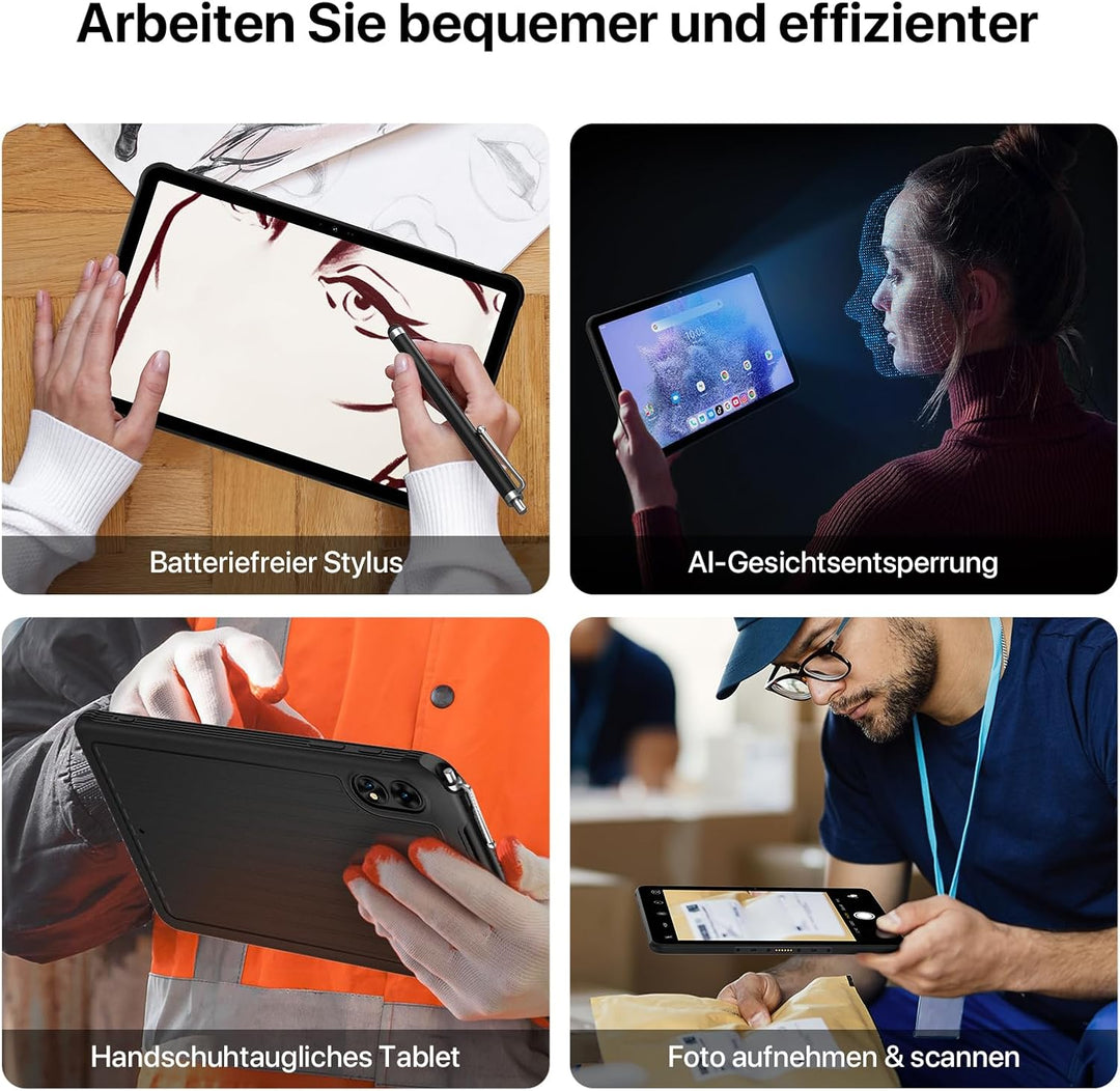 UMIDIGI 2024 Android 13 Tablet 11 Zoll,Active T1 Leichtes Rugged Tablet Wasserdicht,16GB+128GB(TF 1T