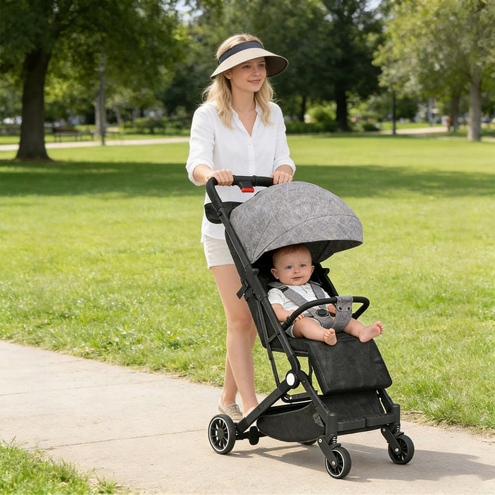 Kinderbuggy, Kinderwagen mit Sonnenschirm, Kinderwagen Zusammenklappbar, Buggy mit Liegefunktion, Ka