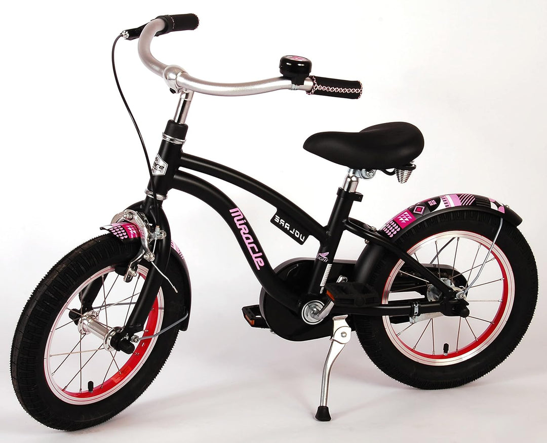 Volare Miracle Cruiser Kinderfahrrad - Mädchen - 14 Zoll - Mattschwarz - Prime Collection