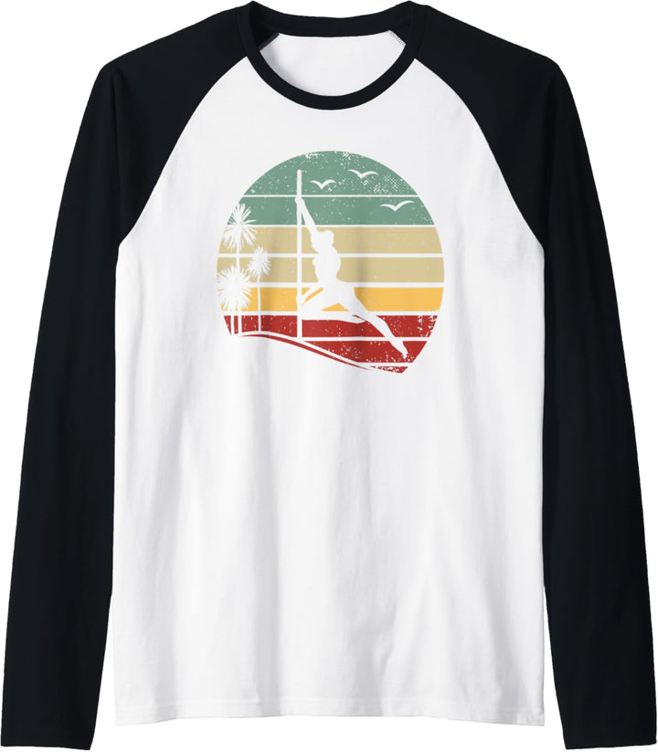 Pole Dance – Pole Dancing – Retro Pole Dance Raglan