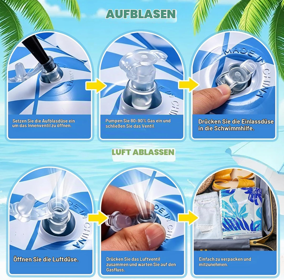 Luftmatratze Pool Erwachsene, 2 Wasserhängematte mit Netz, 4 In 1 Luftmatratze Wasser Hängematte mit