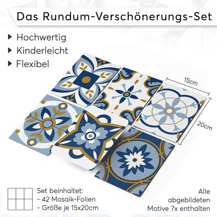 CREATISTO Mosaik-Fliesen Fliesensticker Fliesenfolie - Stylische Sticker Aufkleber für Fliesen I Sti