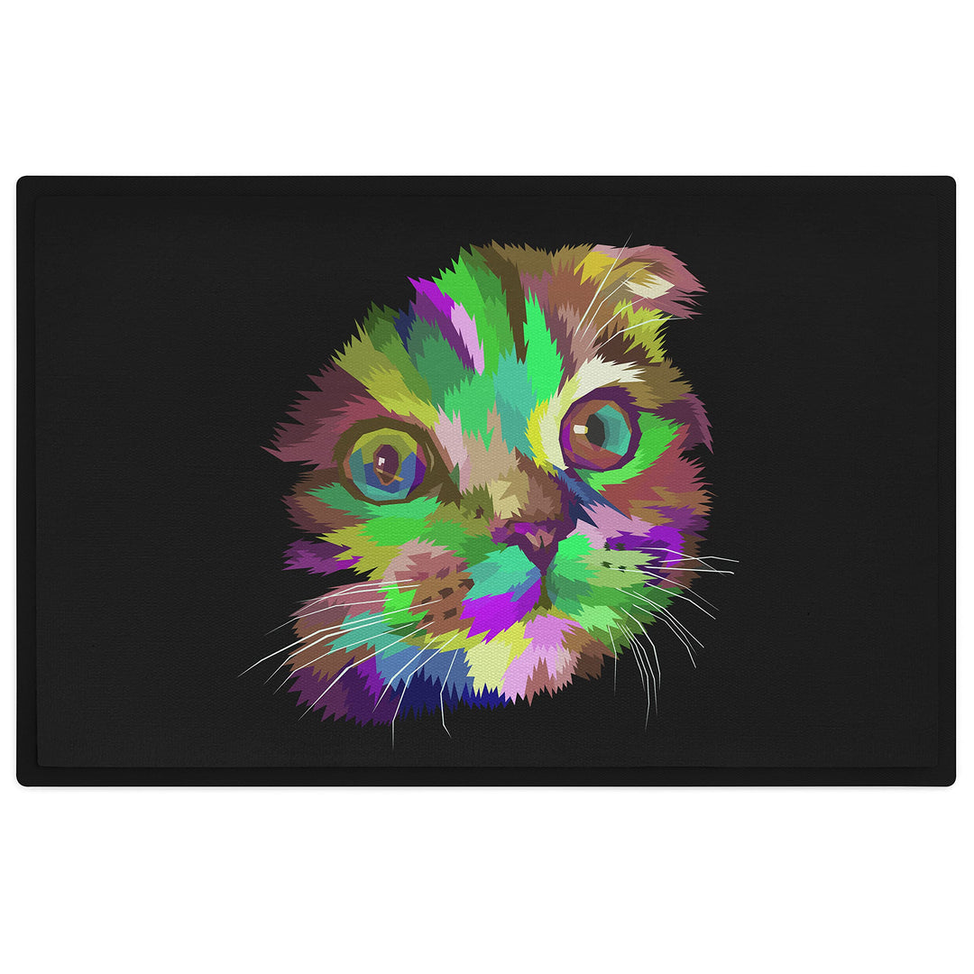 Trendation - Lustige Katzen Fussmatte Polygon Grafik Katzenbesitzerin Humor Fussmatte 60x40 cm