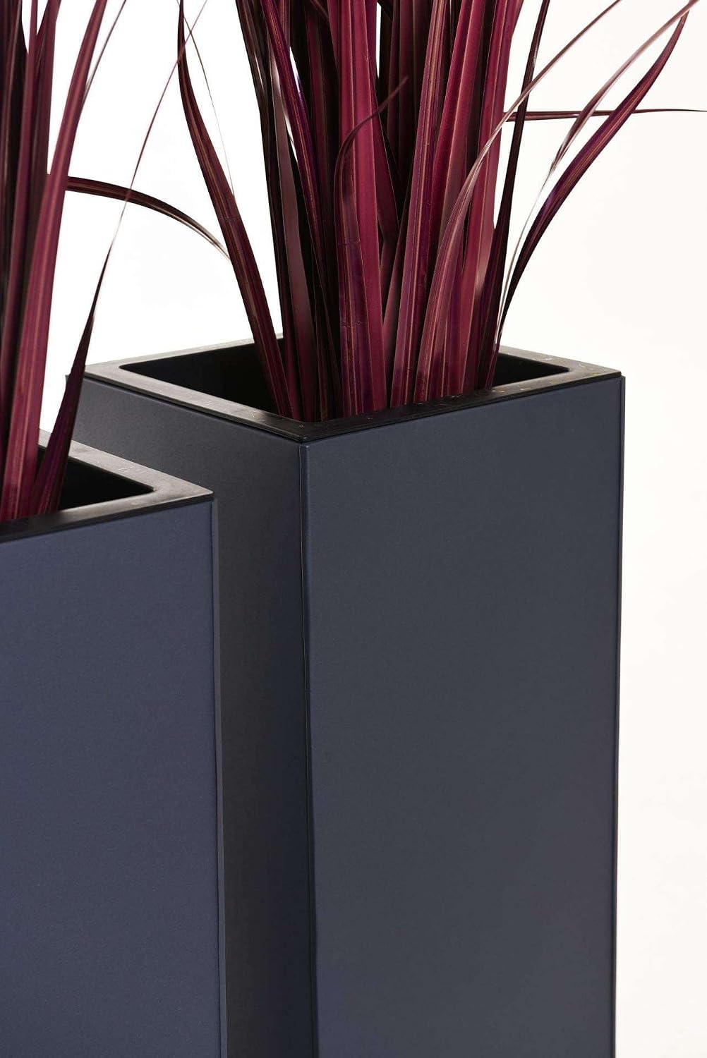 VIVANNO Pflanzkübel Blumenkübel Zink Metall Anthrazit 2er Set Block 80 80x29x29 Anthrazit, 80x29x29