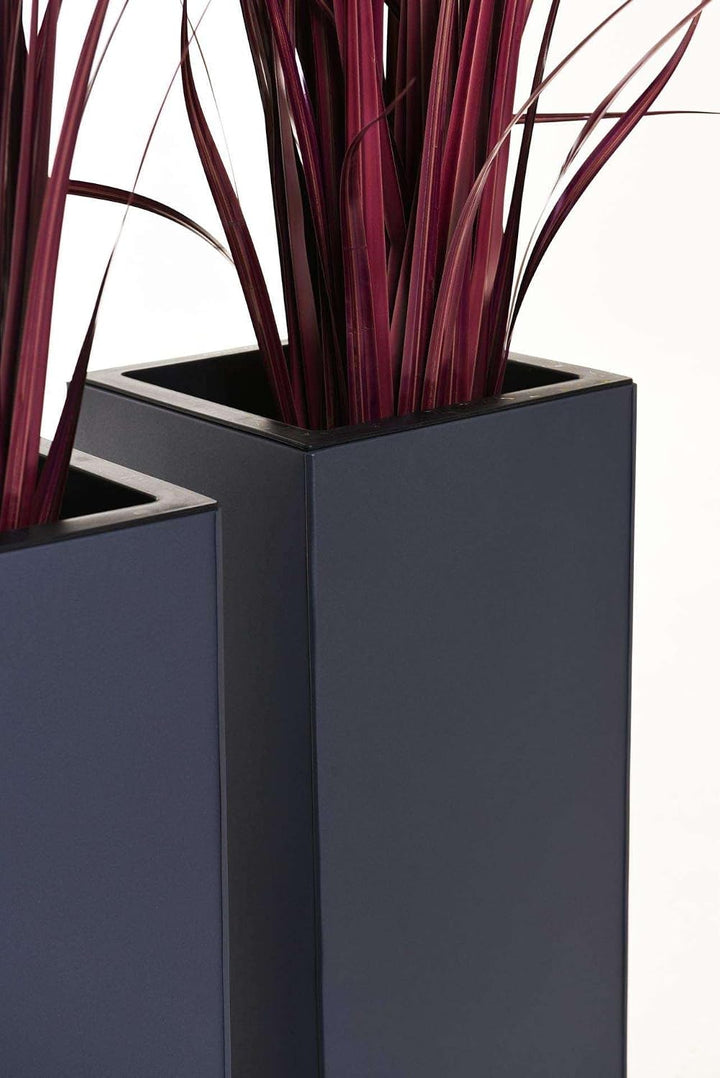 VIVANNO Pflanzkübel Blumenkübel Zink Metall Anthrazit 2er Set Block 80 80x29x29 Anthrazit, 80x29x29