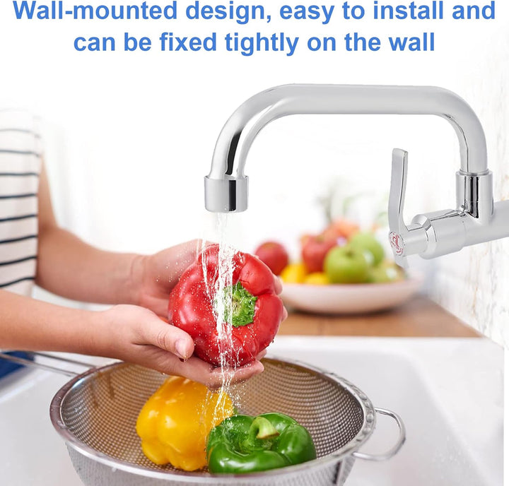 GAESHOW Kaltwasserhahn Wandmontage, Wand Wasserhahn Badezimmer 360° Rotation, Wasserhahn Kaltwasser,