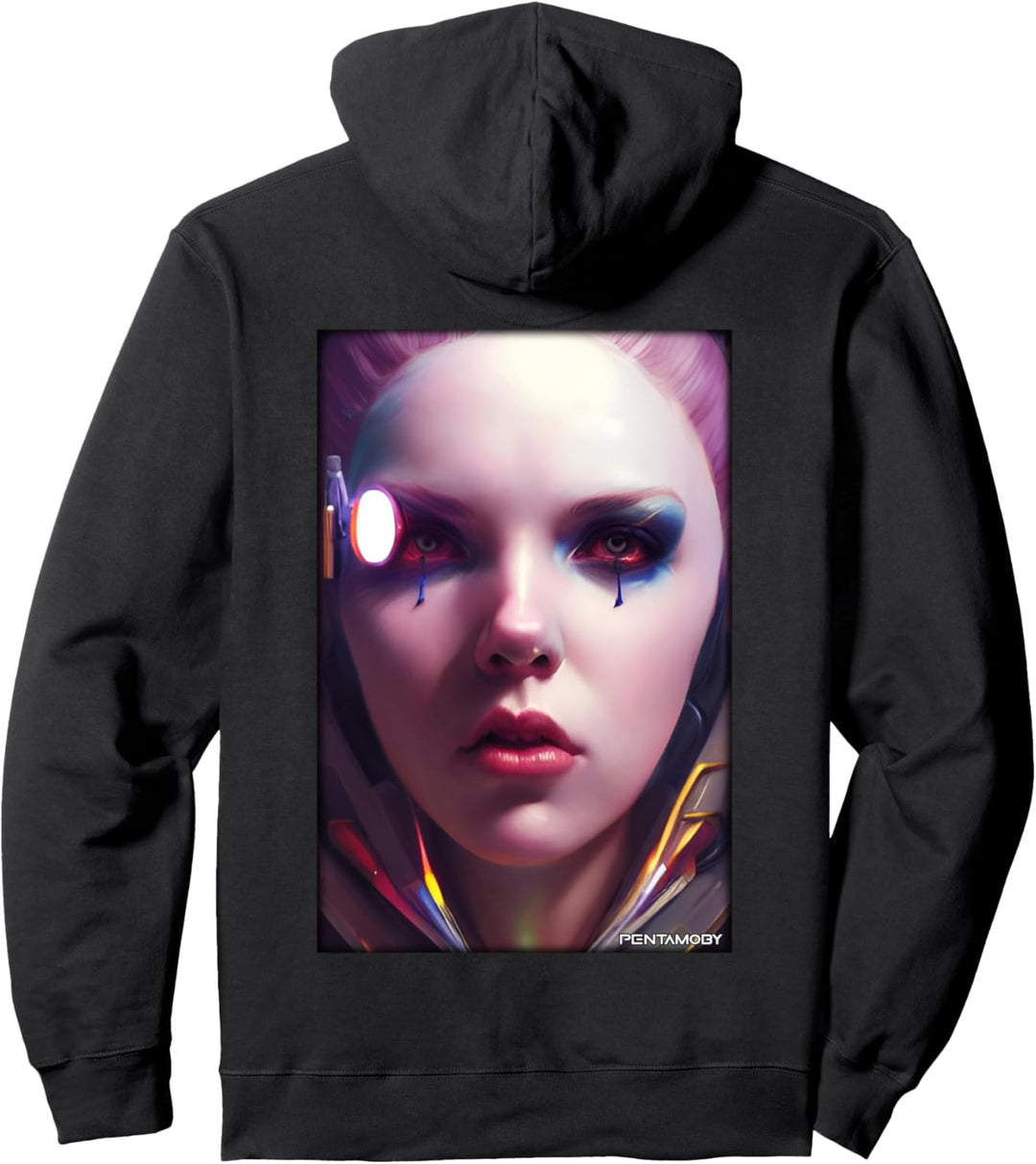 Cyber Goth Frau Zukunft Technologie Wissenschaft Pullover Hoodie