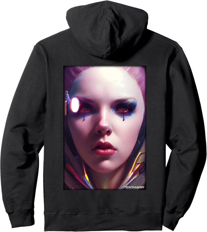 Cyber Goth Frau Zukunft Technologie Wissenschaft Pullover Hoodie