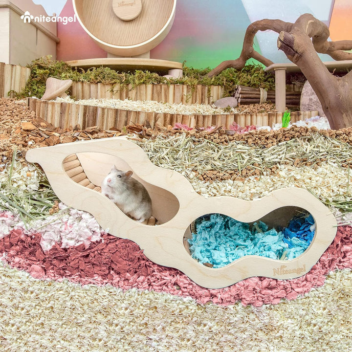 Niteangel Hamsterhaus mit Kletterleiter für Hamster, Rennmäuse, Mäuse oder ähnlich grosse Haustiere