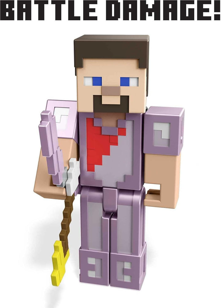 Minecraft GYR76 - Enderdrache, 50 cm gross, und Steve-Figur mit Farbwechseleffekt, Spielzeug ab 6 Ja