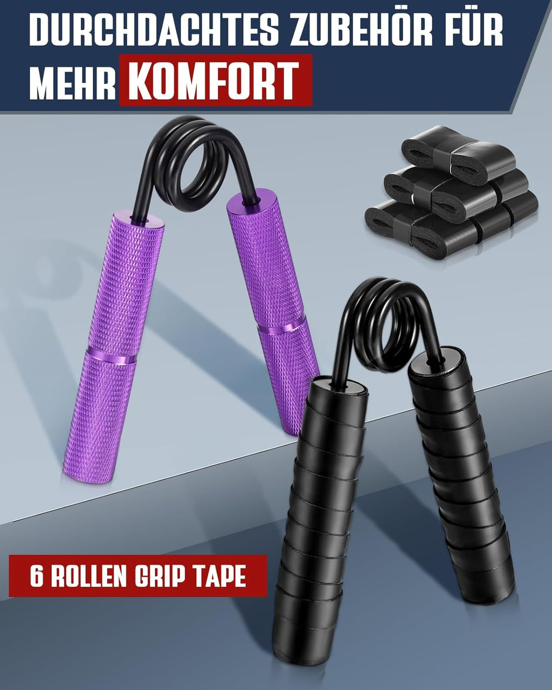 Handtrainer Fingertrainer, Griffkraft Trainer Trainingsset - 6er-Pack (50-200LB) Handgelenk Trainer,