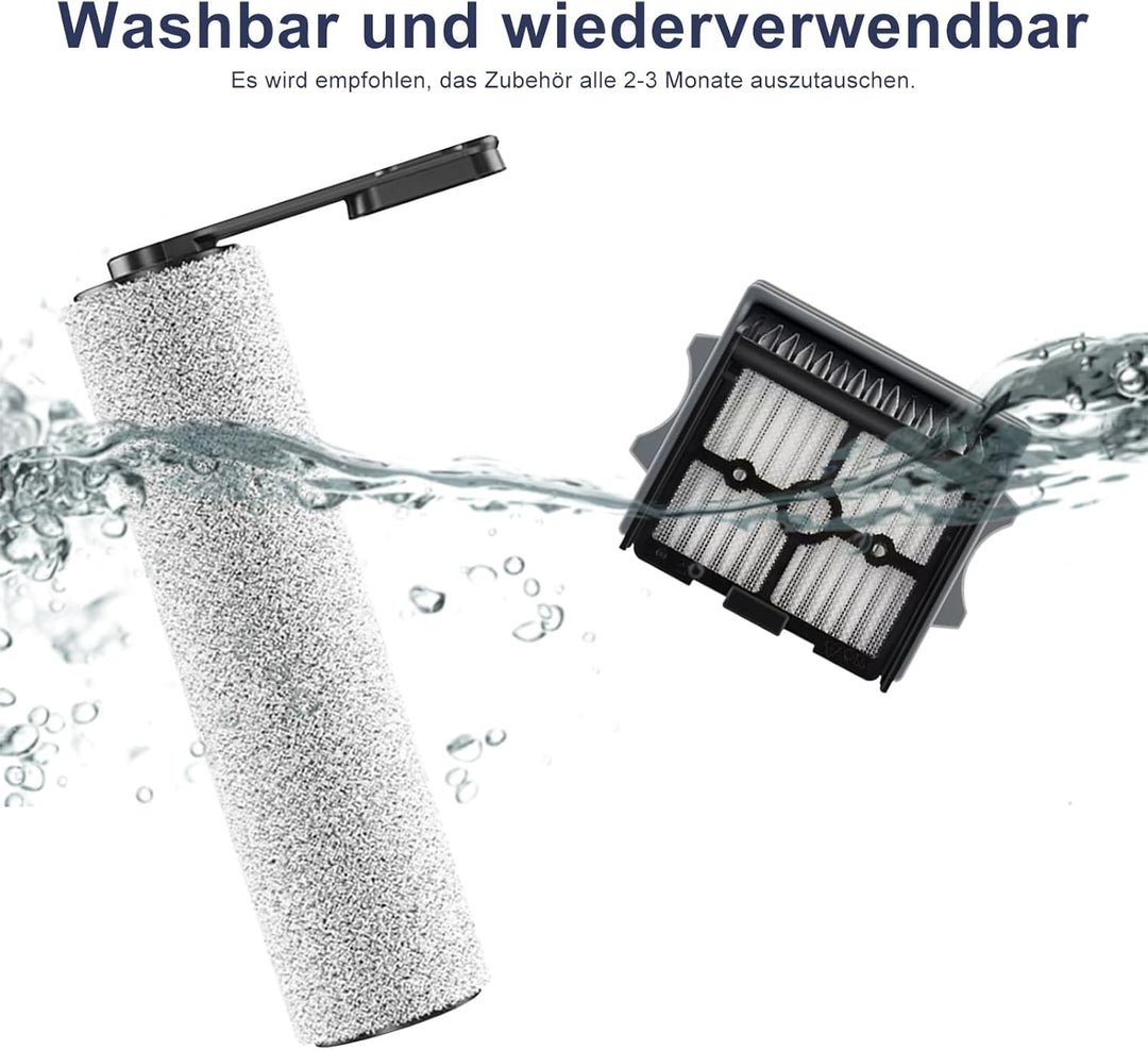 3 Bürstenrolle und 3 Filter Zubehör für Tineco Floor One Stretch S6/ S6 stretch lite/Switch S6 Stret