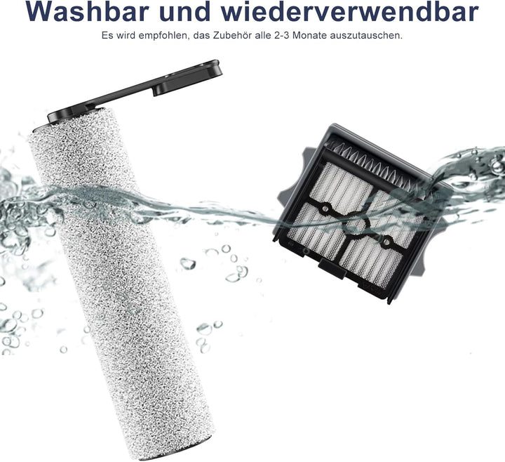 3 Bürstenrolle und 3 Filter Zubehör für Tineco Floor One Stretch S6/ S6 stretch lite/Switch S6 Stret