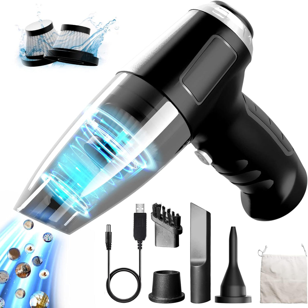 Jingyunali Tragbarer Handstaubsauger - Kabelloser Staubsauger mit 8000PA Saugkraft für Autos, Haus,