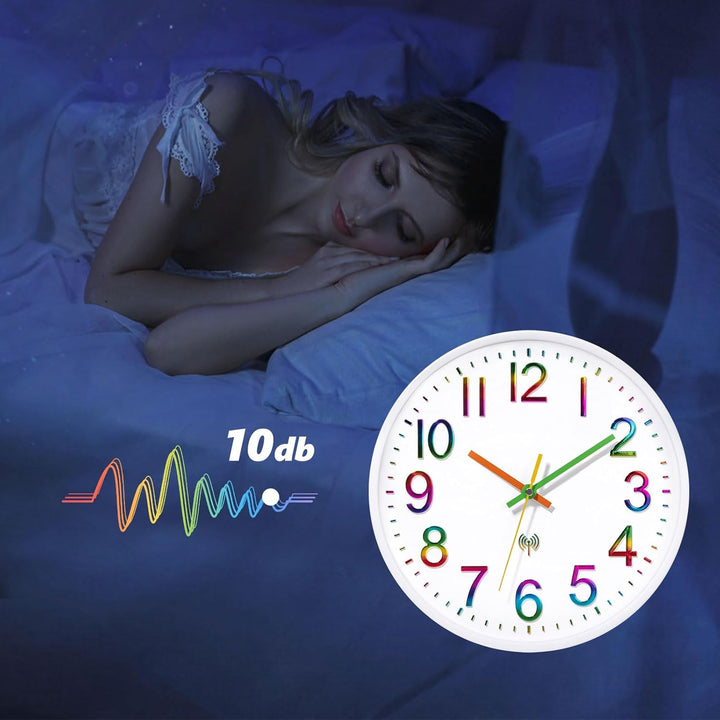 Kinder Wanduhr Funk Lautlos Funkwanduhr Wanduhr Ohne Tickgeräusche 30cm Quarz Batterie Gross Einfach