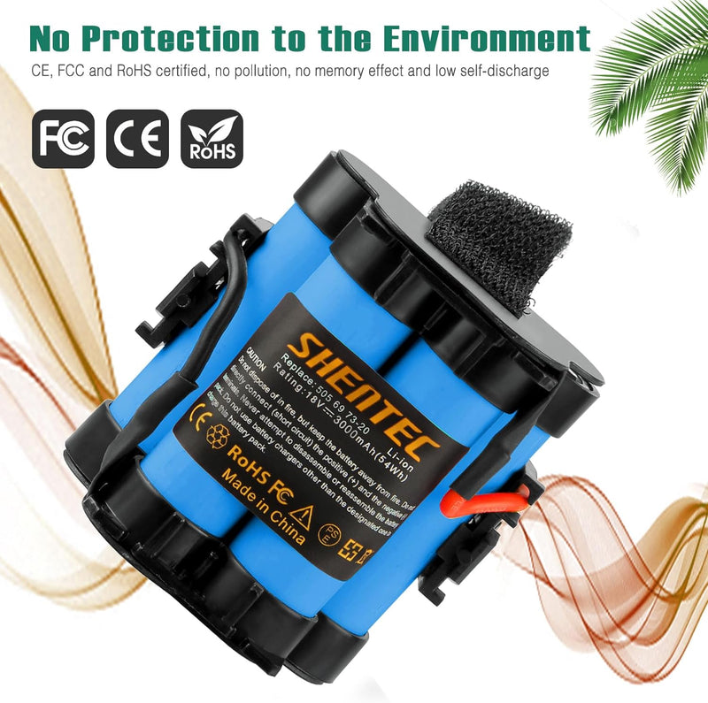 Shentec 18V 3000mAh Akku Lithium Akku Kompatibel mit Gardena Mähroboter R80Li R75Li R70Li R50Li R45L