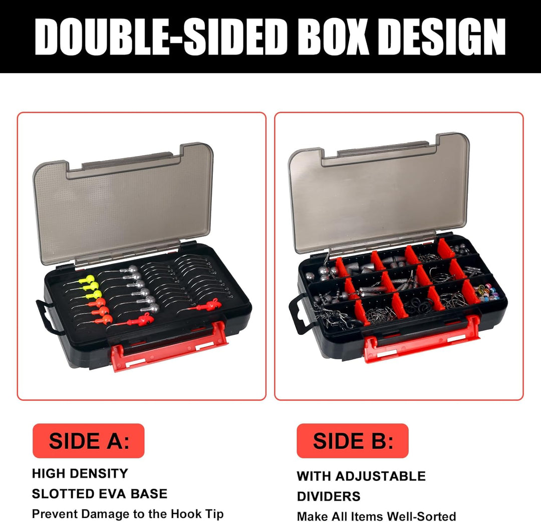 Leeko 198 Pcs Angelzubehör-Kit, Angeln Zubehör Tackle Box mit Tackle enthalten, Angelhaken, Angeln G