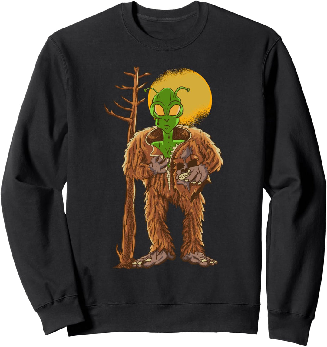 Alien In A Sasquatch Kostüm - Bigfoot Kostüm Yeti Sweatshirt