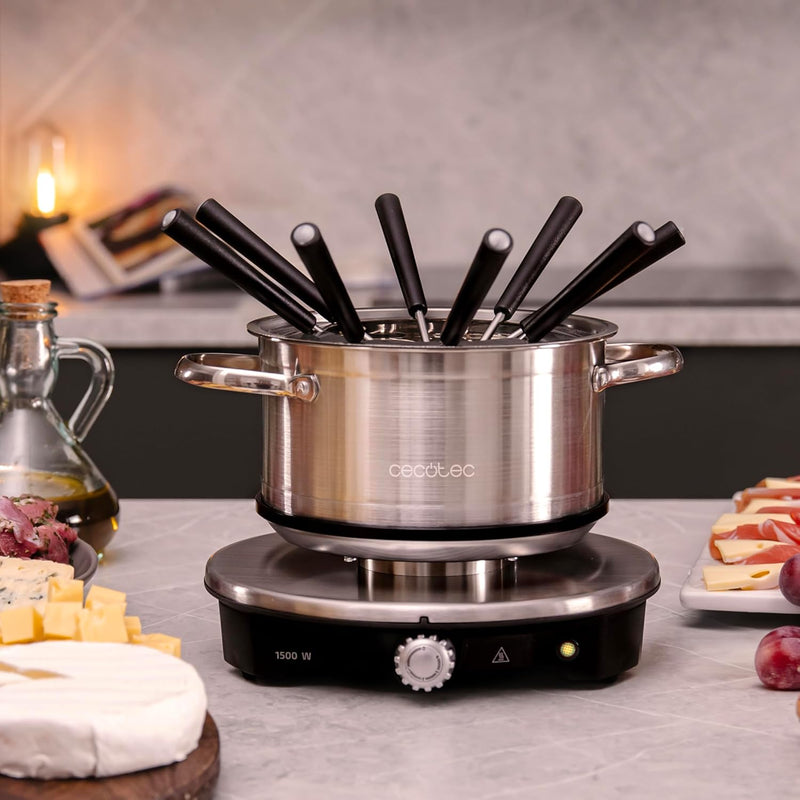 Cecotec Elektrisches Fondue für 8 Personen Fun Gourmetfondue Advance. 1500W, 1,7L Kapazität, für Käs