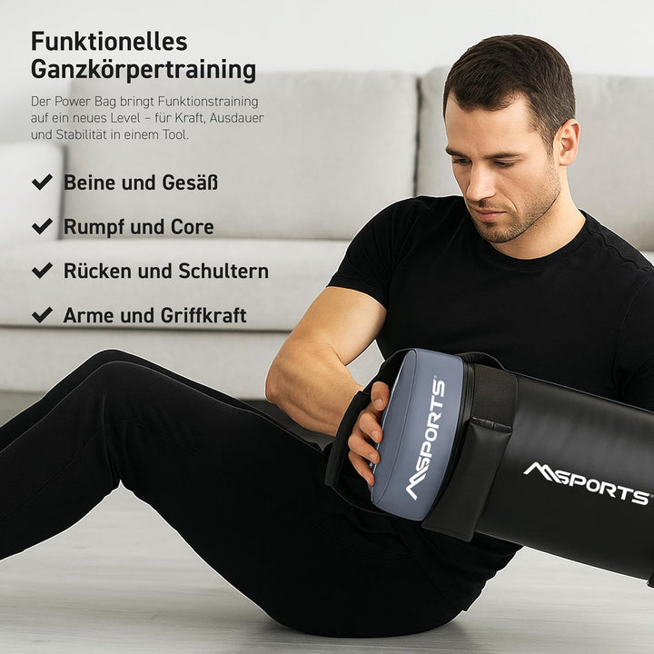MSPORTS Power Bag Premium 5-30 kg Fitness Bag - Sandsack für Functional Fitness Gewichtssack, 30 kg