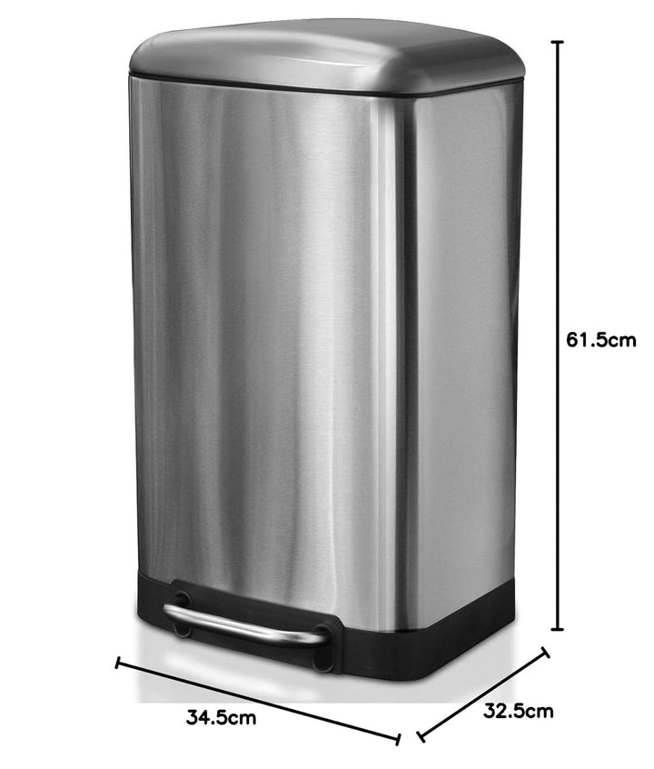 casa pura Design Tretmülleimer Cubo mit Absenkautomatik | 30 Liter | Abfalleimer mit Softclose Decke