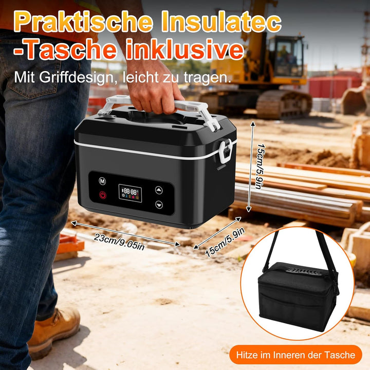 Elektrische lunchbox hermobehälter für Essen mit Akku – 24000 mAh,1,3 L beheizbare lunchbox,3D-Vollf