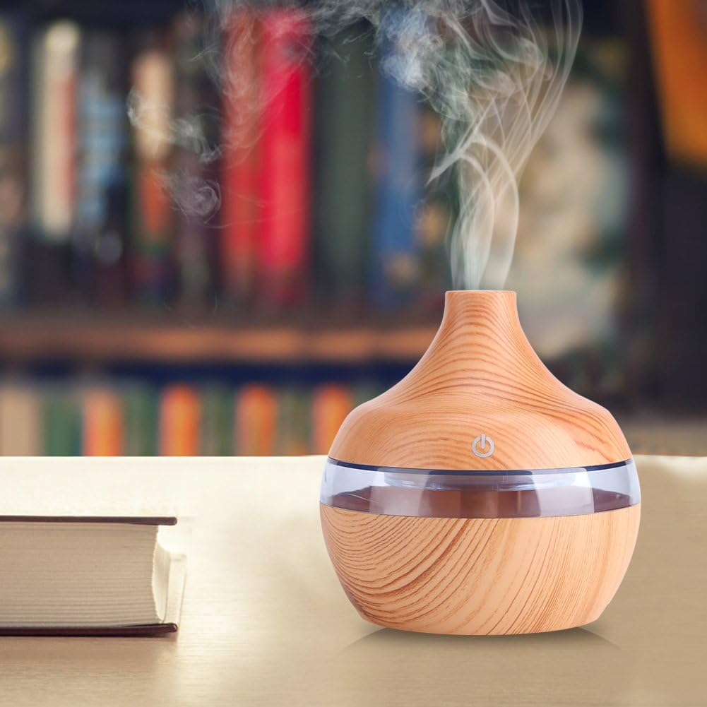 Luftbefeuchter Diffusor Aromatherapiegerät USB-Anschluss LED-Licht Holzmaserung für das Kinderzimmer