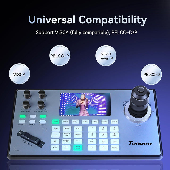 Tenveo 4K PTZ Kamera mit NDI &amp; AI-Tracking（3PCS）+PTZ Controller+Video Mixer Switcher