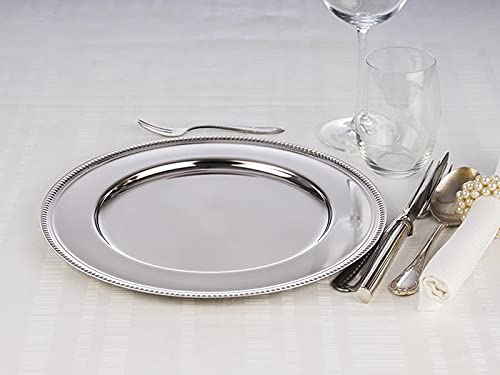 APS 36323 Platzteller - hochglanzpolierter Dekoteller, Ø 33 cm Durchmesser, Platzset mit Perlrand, U