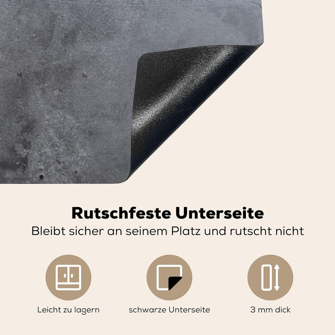 MuchoWow Herdabdeckplatte Ceranfeld Spritzschutz Küche Industriell - Beton - Grau - Schiefer - Retro