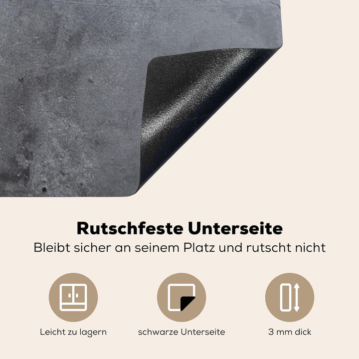 MuchoWow Herdabdeckplatte Ceranfeld Spritzschutz Küche Industriell - Beton - Grau - Schiefer - Retro