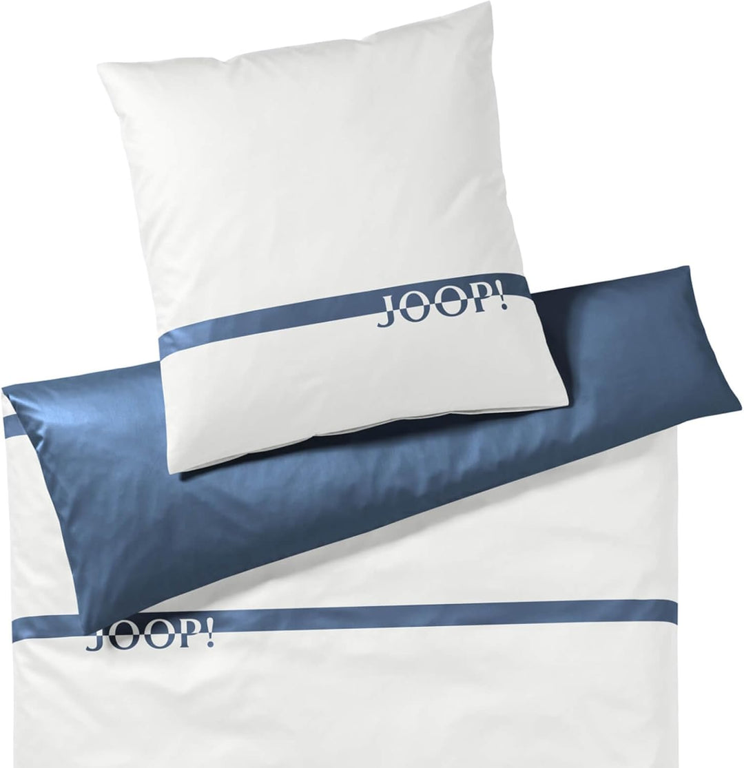Joop! Mako Satinbettwäsche Logo Stripes (135x200, Aqua) Aqua 135x200cm+80x80, Aqua 135x200cm+80x80
