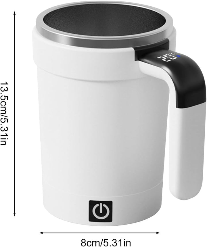 Selbstrührende Kaffeetasse 380ml - Wiederaufladbare Magnetischer Rührbecher, Edelstahl, Automatische
