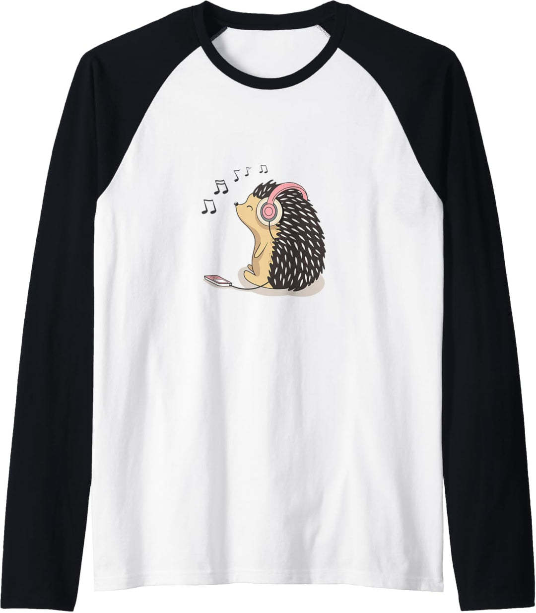 Netter Igel im Kopfhörer Hört Ihre Lieblingsmusik Raglan