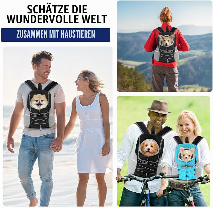Pawaboo Haustier Rucksack Hund Tragetasche für Kleine Mittelgrosse Hunde und Katzen, Atmungsaktiv un