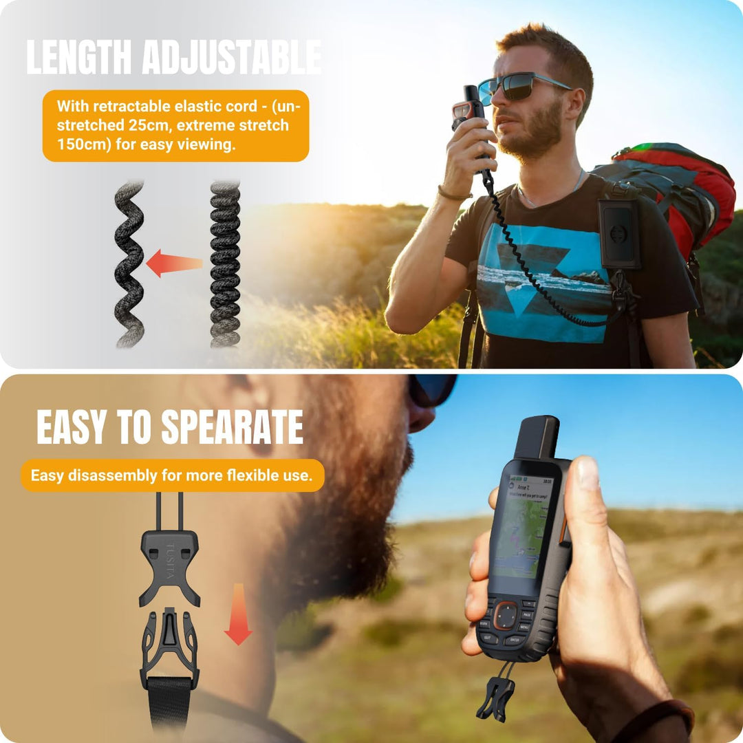 TUSITA Rucksack Halterung Zubehör Kompatibel mit Garmin Handheld GPS Geräte - Schultergurt Halterung