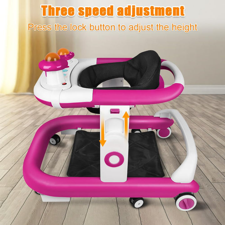 5-in-1 Lauflernhilfe für Babys, mit verstellbaren Höhen, Gehfrei Babywalker ab 6 Monate, bis zu 25 k