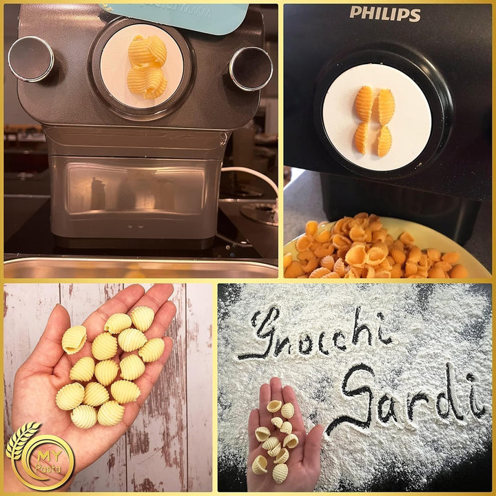 MY Pasta Pastadisc aus POM - Gnocchi Sardi/kleine gestreifte Muscheln - Philips Pasta Maker Avance 7