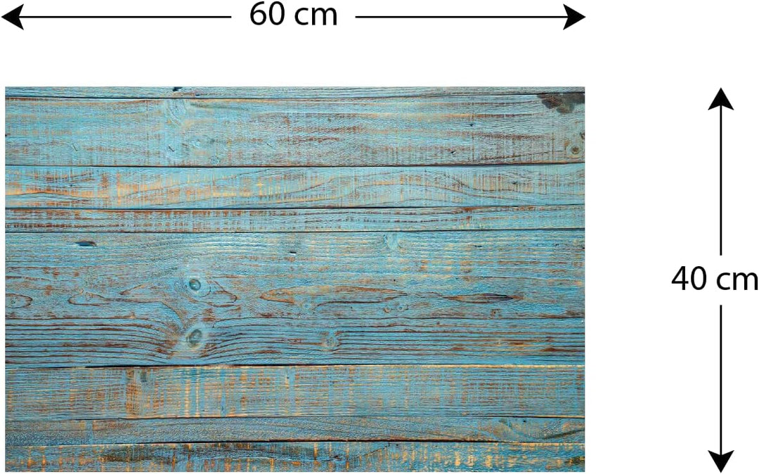 ALLboards Metallische Magnettafel BLAUES BRETT VINTAGE HOLZ 60x40cm MetalBoards Memoboard für jede A