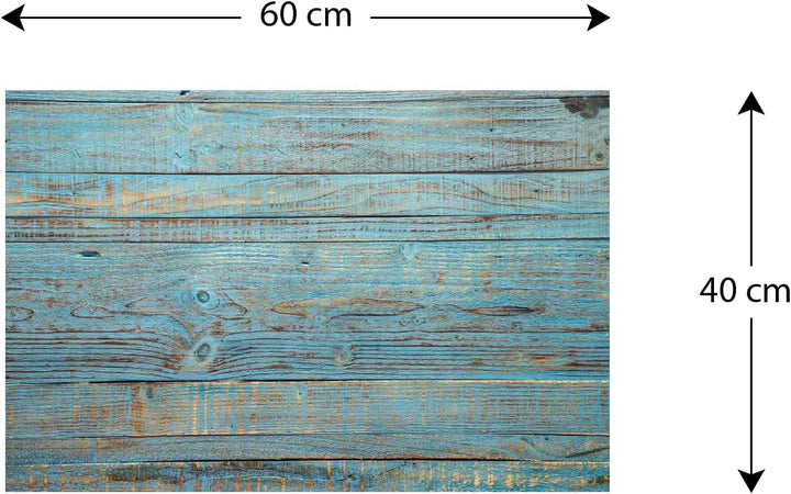 ALLboards Metallische Magnettafel BLAUES BRETT VINTAGE HOLZ 60x40cm MetalBoards Memoboard für jede A