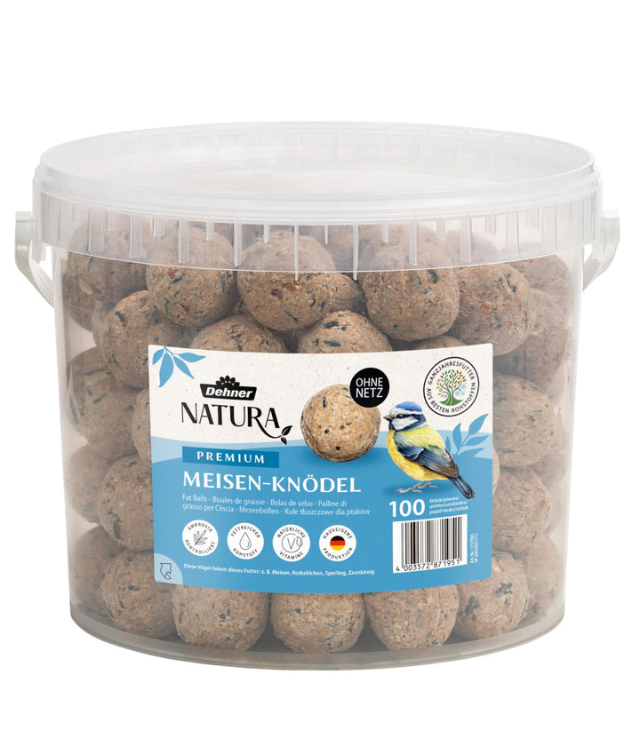 Dehner Natura Premium Meisenknödel ohne Netz, ganzjähriges Wildvogelfutter proteinreich / energierei